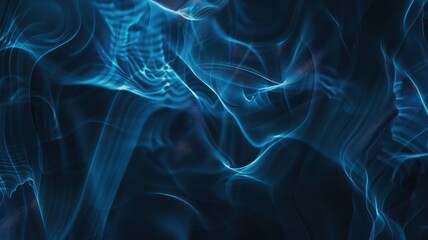 Fototapeta premium Wonderful picture of micro light sparkling particles scattered across blue flowing wave, create abstract bokeh effect perfect for background design that evoke a sense of energetic and fantasy. AIG53.