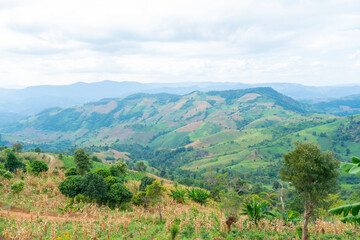Landscape view of mountains at Chiang Mai Province North of Thailand.