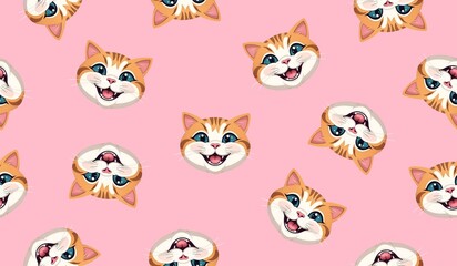 Cat seamless pattern background