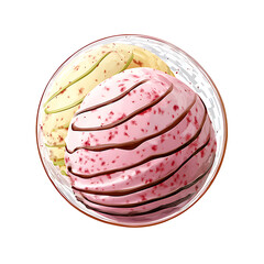 Fototapeta premium cream ball isolated on transparent white background in PNG format.
