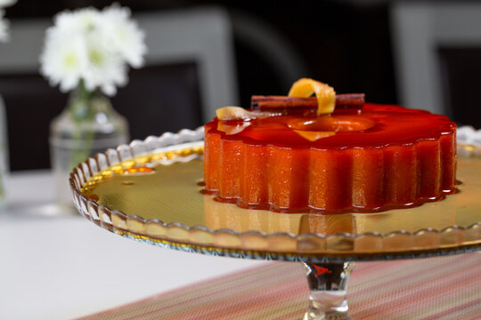 Homemade Pudding, the "Pudim Abade Priscos" is a Typical Portuguese Dessert.