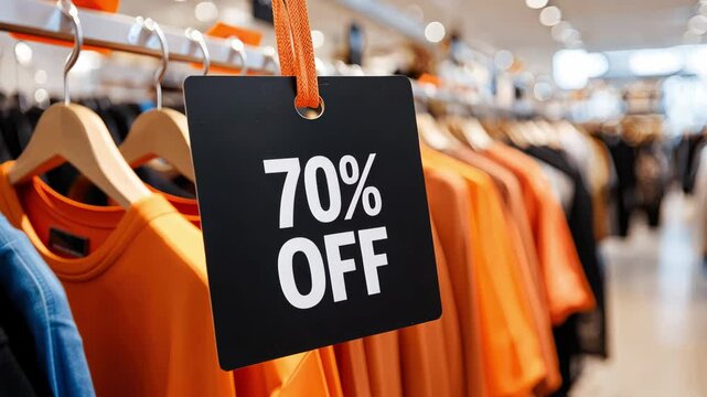 Discount Sign in Retail Store for Sale Promotion