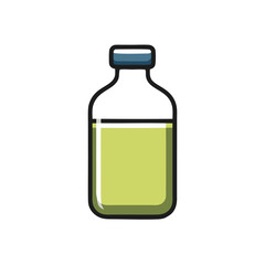 Simple Bottle with Liquid Icon for Science or Beverage Concepts