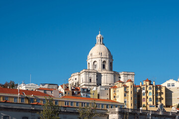 Obraz premium The Church of Santa Engracia, a 17th-century monument in Lisbon, Portugal. Originally a church, it was converted into the National Pantheon in which important Portuguese personalities are buried.