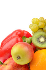 Set of vegetables isolated on a white background.