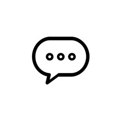 Naklejka premium Bold black outline speech bubble icon with three dots, concept for communication, messaging, and social media apps
