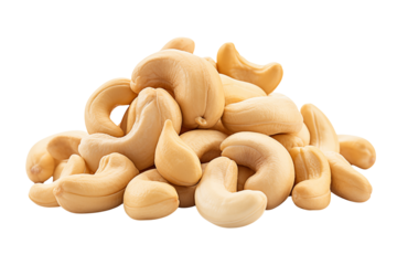 cashew nuts on white background