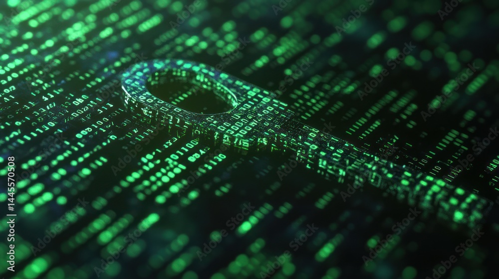 Poster digital key binary code graphic