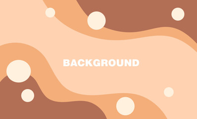 Minimalist abstract background in pastel brown colors. Wavy lines, сircles, light and soft atmosphere. Perfect for social media, posters, invitations, banners, and digital products.