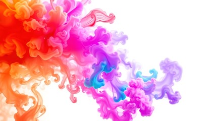 Obraz premium Vibrant, swirling color explosion against white backdrop