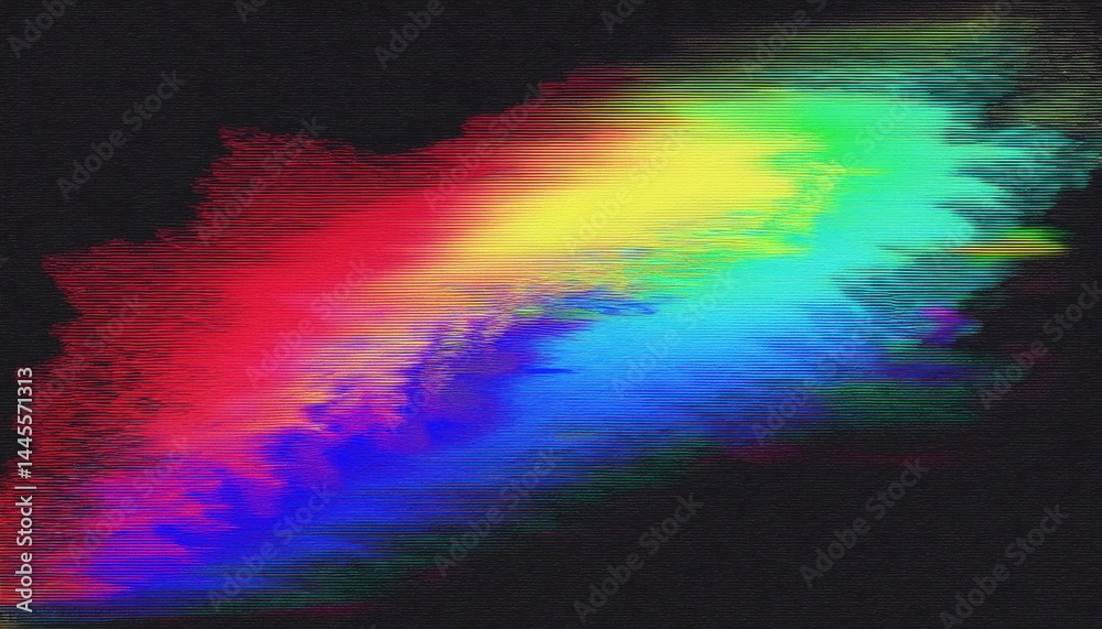 Poster abstract glitch rainbow spectrum wave background for digital art, web design, branding, print media,