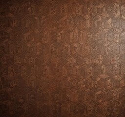 Aged brown wallpaper with intricate geometric pattern, peeling edges  ,  shabby,  texture,  design