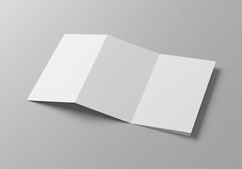 Trifold brochure mockup on a gray background