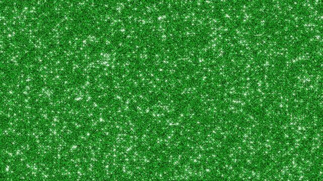 green glitter texture with shiny glitter glowing stars animation, cosmetics and beauty social media motion background
