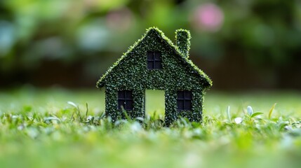 Green house model on grass