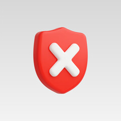 Fototapeta premium 3d Realistic Shield Close Security vector Illustration