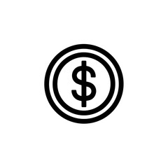 Fototapeta premium Bold black dollar sign icon inside a double circle, concept for finance, banking, and business applications