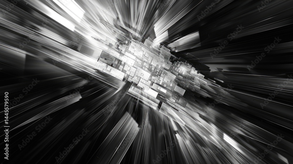 Poster abstract complex glitch with pixel effect in tech background use shading and glitches texture expres