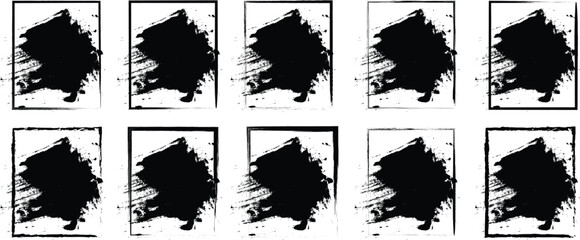 Grunge Brush Stroke Shape Set – Hand Drawn Circles, Squares, Paint brush, Rectangles, frame and Ink Textures for Design