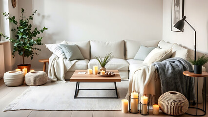 modern living room with sofa