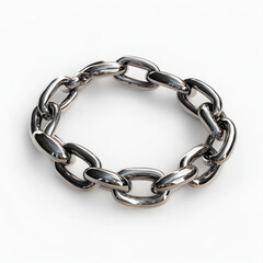 Obraz premium silver bracelet isolated on white background