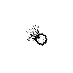 explosion silhouette on white background