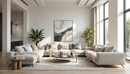 modern living room with fireplace