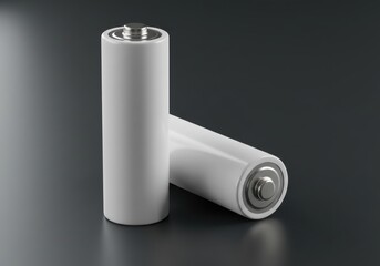Two aa battery mockup on dark background