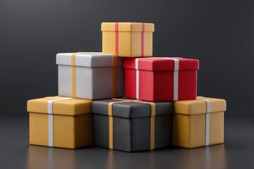 Obraz premium Stack of Colorful Gift Boxes