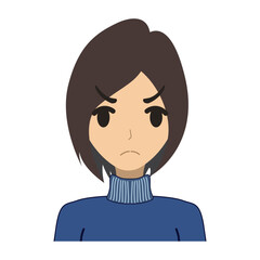 a young woman with her expression vector image
