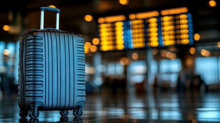 Travel bag in airport terminal