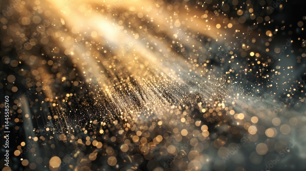 Poster ethereal light waves interact with dust particles, creating a stunning display of shimmering effects
