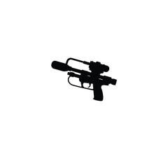 Naklejka premium Water gun silhouette on white background