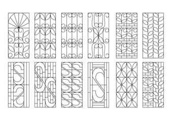 wrought iron door design on white background