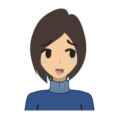 a young woman with her expression vector image
