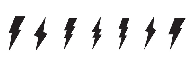 Lightning icon set. electric icon vector. power icon. energy sign
