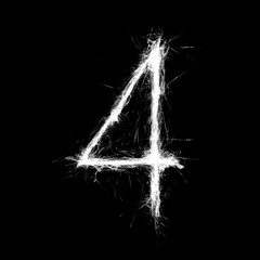 Creepy Scratch Number 4 Overlay - Distressed Text Effect for Horror Designs. Perfect for Spooky, Halloween and Thriller Projects.