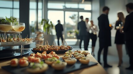Corporate team sharing appetizers pictures
