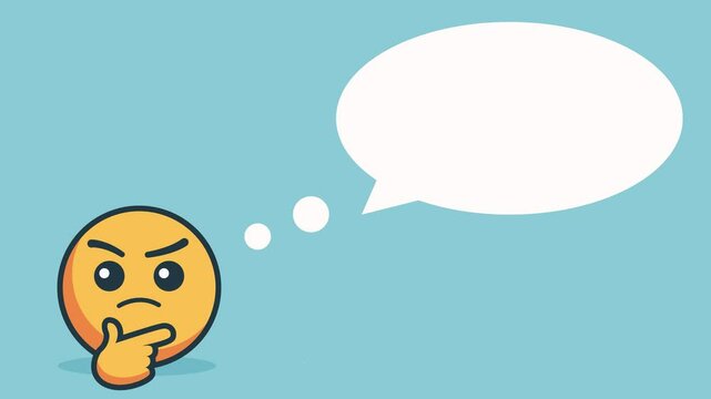 animation think emoticon and message bubble 