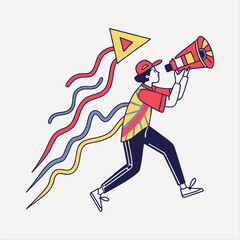 Colorful Creative Media Camera Illustration &ndash; Artistic Film and Video Concept.