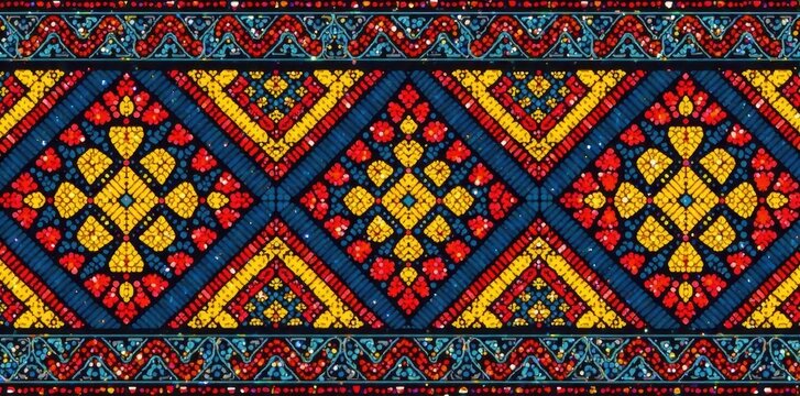 Traditional Ndebele Art Patterns in Bold Geometric Designs, geometric patterns, hand-painted designs