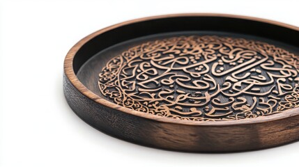 Fototapeta premium Arabic calligraphy wooden decorative plate