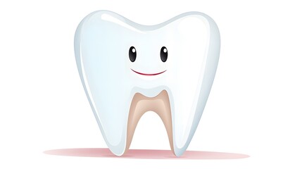 Professional Illustration of a Tooth on a White Background for Dental Purposes