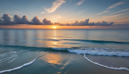 Fototapeta premium Stunning sunset paints the sky and ocean in a breathtaking display of color and light.