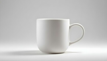 Obraz premium A clean, white ceramic mug, artfully lit and perfect for a cup of coffee or tea in a studio shot.