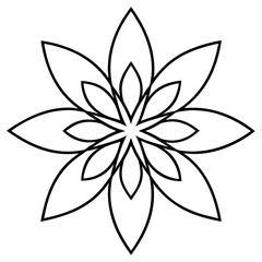 Canna Flower Mandala Line Art Vector Design