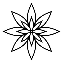 Canna Flower Mandala Line Art Vector Design
