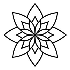 Canna Flower Mandala Line Art Vector Design