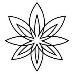 Canna Flower Mandala Line Art Vector Design