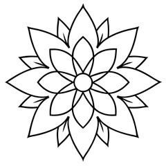 Canna Flower Mandala Line Art Vector Design